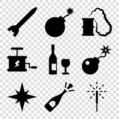 Sticker - Set of 9 explosion filled icons