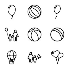 Sticker - Set of 9 balloon outline icons