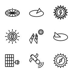 Wall Mural - Set of 9 solar outline icons