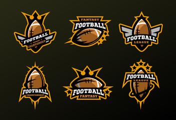 Wall Mural - Set of sports logos, games in American football .