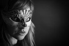Beautiful Girl With Venetian Carnival Mask