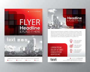 Wall Mural - Red Brochure cover Flyer Poster design template