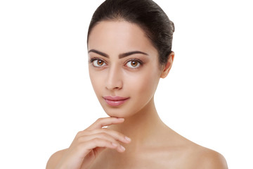 beautiful indian girl with perfect skin, clean face