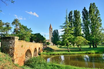 Abbey of Pomposa, medieval world famous Benedictine monastery, Codigoro, Emilia-Romagna, Italy