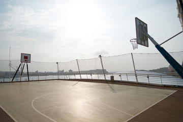 Wall Mural - outside basketball court on the roof.