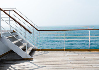 Wall Mural - Staircase in a big cruise ship.