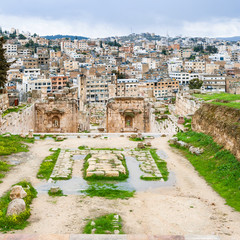 Wall Mural - view of Jerash city from temple of artemis