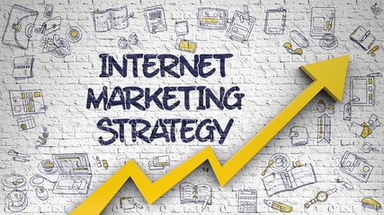 Wall Mural - internet marketing strategy - modern style illustration with doodle elements. internet marketing str