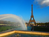 Fototapeta Paryż - Spectacular Eiffel Tower with beautiful sky