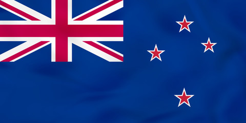 Wall Mural - New Zealand waving flag. New Zealand national flag background texture.