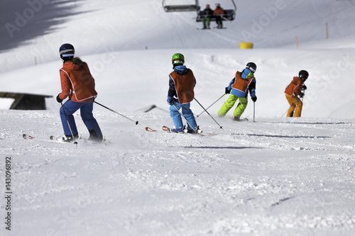 Plakat Szkółka narciarska na stokach