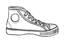Hand drawn sketch of sport shoes