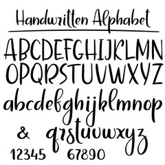 Wall Mural - Handwritten aphabet. Modern calligraphy vector font.