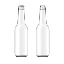 Glass Bottle Isolated On White Background, 3D Rendering