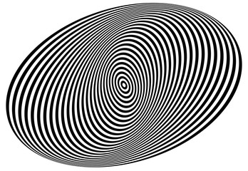 Poster - Concentric circles forming a spiral. Ovals, ellipses pattern
