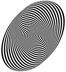 Poster - Concentric circles forming a spiral. Ovals, ellipses pattern