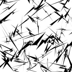 Leinwandbilder - Geometric pattern of chaotic random shapes. Rough edgy texture.  Abstract monochrome background, abstract texture. Rough geometric art.