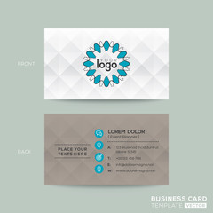 business card with grey pattern background