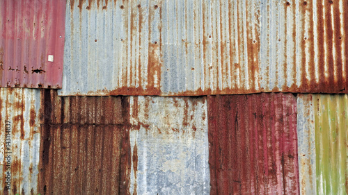 Rusty Metal Wall Background Old Corrugated Sheets With