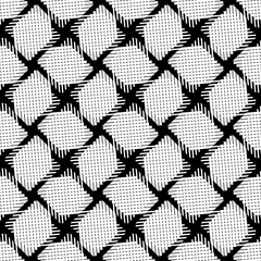 Fototapete - Seamless (repeatable) geometric abstract monochrome pattern. Tileable geometrical background / texture