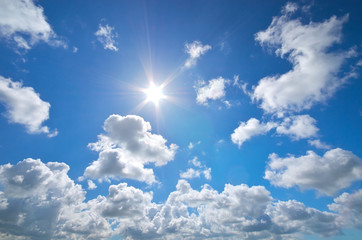 Poster - Deep blue sky and summer sun.