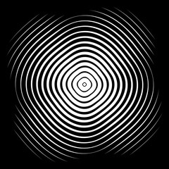 Leinwandbilder - Concentric rings, circles circular geometric pattern. Abstract monochrome texture / pattern