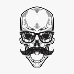 Wall Mural - Bearded skull illustration