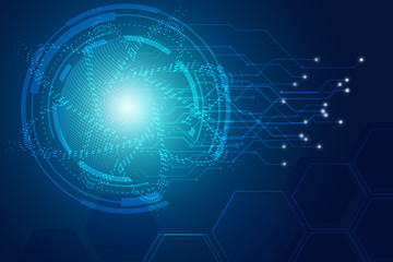 Wall Mural - abstract hitech technology background with hexagons,vector