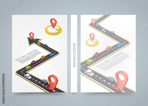 Paved Path On The Road Banner Road Book A4 Size Paper Vector