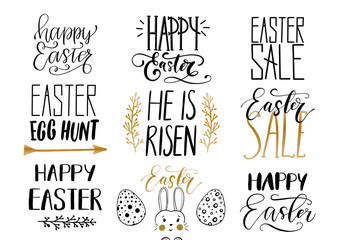 Wall Mural - Handwritten Easter phrases design collection