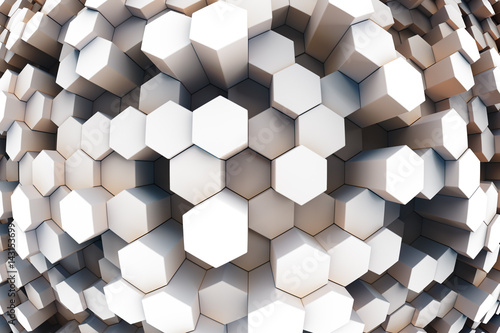 Tapeta ścienna na wymiar design element. 3D illustration. rendering. abstract hexagon background