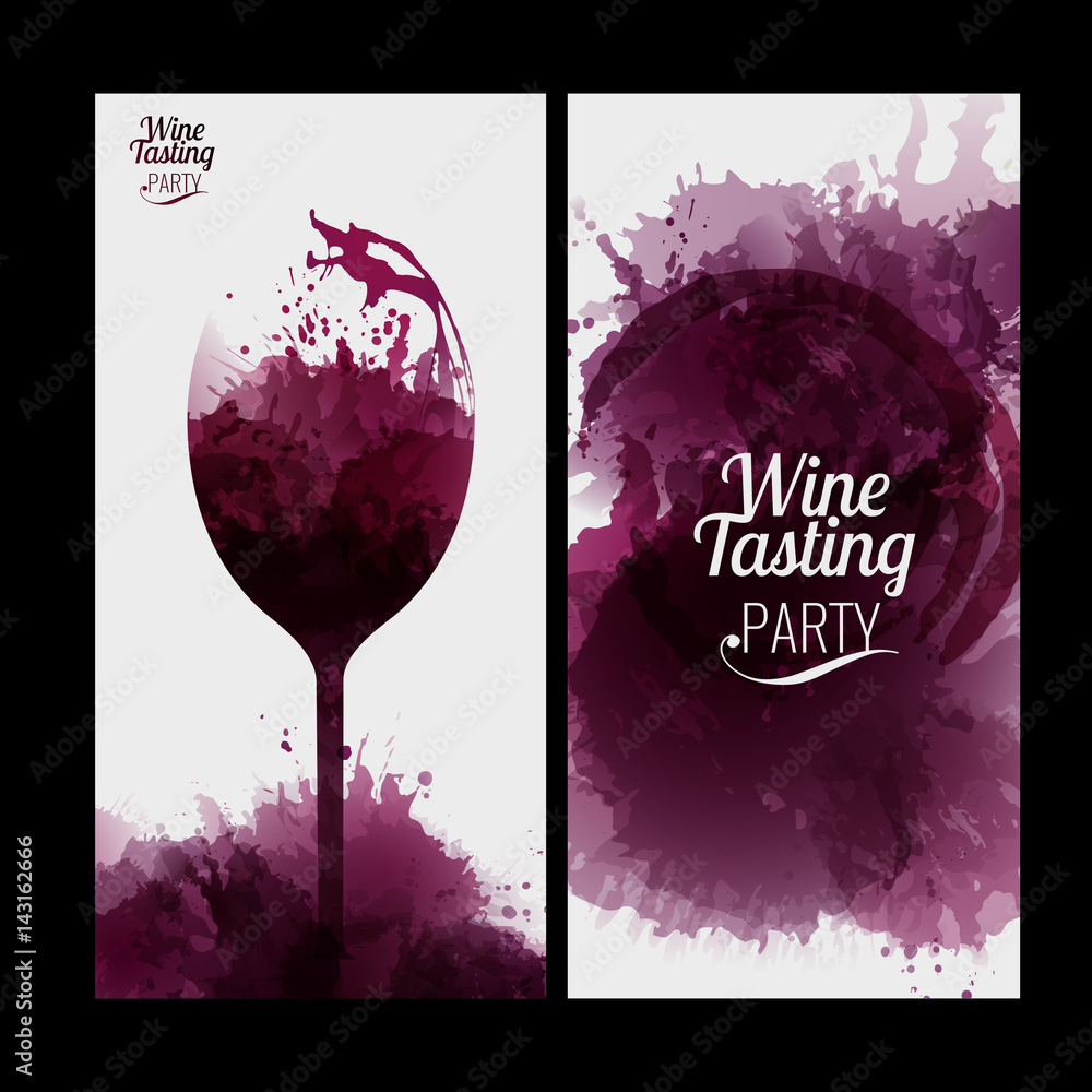 Design template list, wine tasting or invitation. Illustration glass of ...