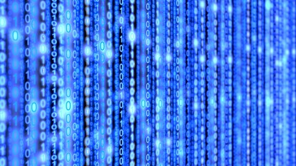 Binary blue datastream matrix background