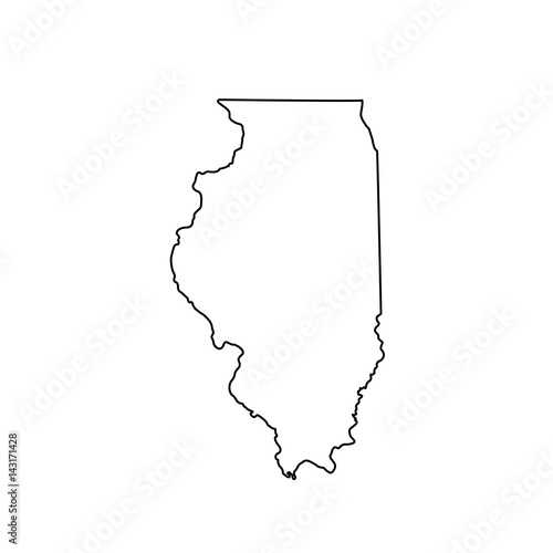 map of the U.S. state Illinois Tableau sur Toile