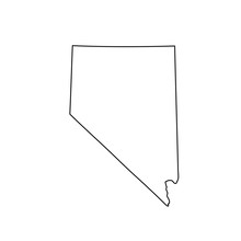 Map Of Nevada On White Background. Vector.