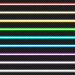 Wall Mural - Set of nine colorful laser beams.