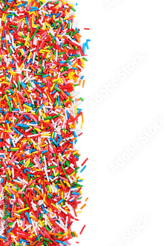 Fotografía Colorful sprinkles on a white background