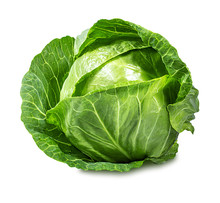 Green Cabbage Isolated On White