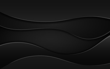 Poster - Abstract background of black wavy stripes. Wallpapers for web sites and desktop