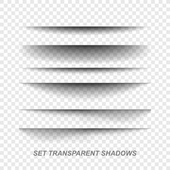page divider. transparent realistic paper shadow effect set. web banner.