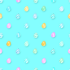 Sticker - Seamless Easter surface pattern with colorful eggs.