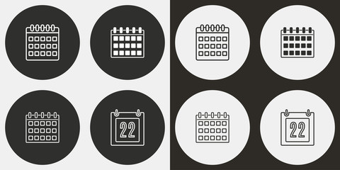 Wall Mural - Calendar icon set.