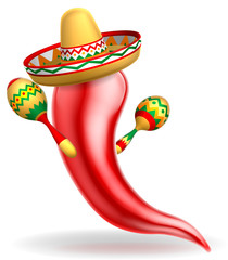 Sticker - Mexican Red Chilli Pepper Character