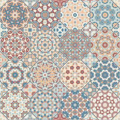 Naklejka na meble Set of vector seamless arabic patterns. Collection of octagonal and square ornaments. Decorative and design elements for textile, book covers, manufacturing, print, gift wrap.