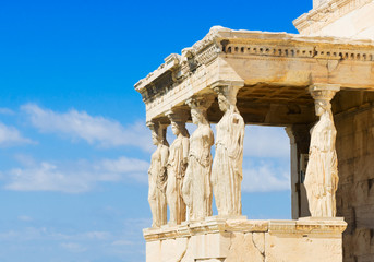 Fototapete - details of Erechtheion temple in Acropolis of Athens, Greece