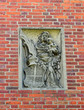 Sculpture in wall in entrance gate into Malbork Castle