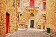 Street View On Palazzo De Piro In Mdina