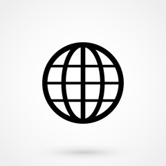 Wall Mural - Globe Icon in trendy flat style isolated on grey background. World symbol