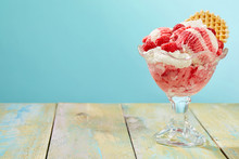 Tasty Raspberry And Vanilla Artisanal Ice-cream