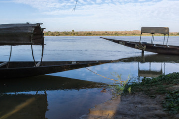 Pirogues on the Niger river, Niger, Africa